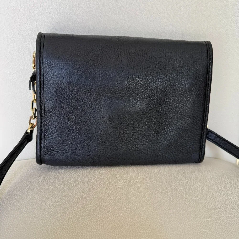 Tory Burch Britten Combo Crossbody Bag in Black Pebbled Leather